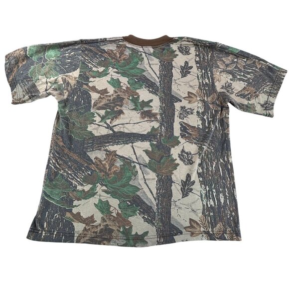 Camo Short Sleeve T-Shirt Tree Leaf Design Realtree Brown Green Beige Mens S - Picture 2 of 7
